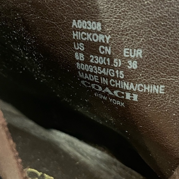 Coach Hickory Brown Leather Size 6B boots - Picture 9 of 10